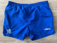 RARE Vintage Umbro Chelsea Football Shorts Soccer Blue Youth Size L PLEASE READ