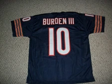 LUTHER BURDEN III #10 Unsigned Custom Chicago Blue Sewn Football Jersey  S-3XL
