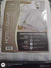 Hotel Grand Luxury Basic Goose Down King White Down Comforter New