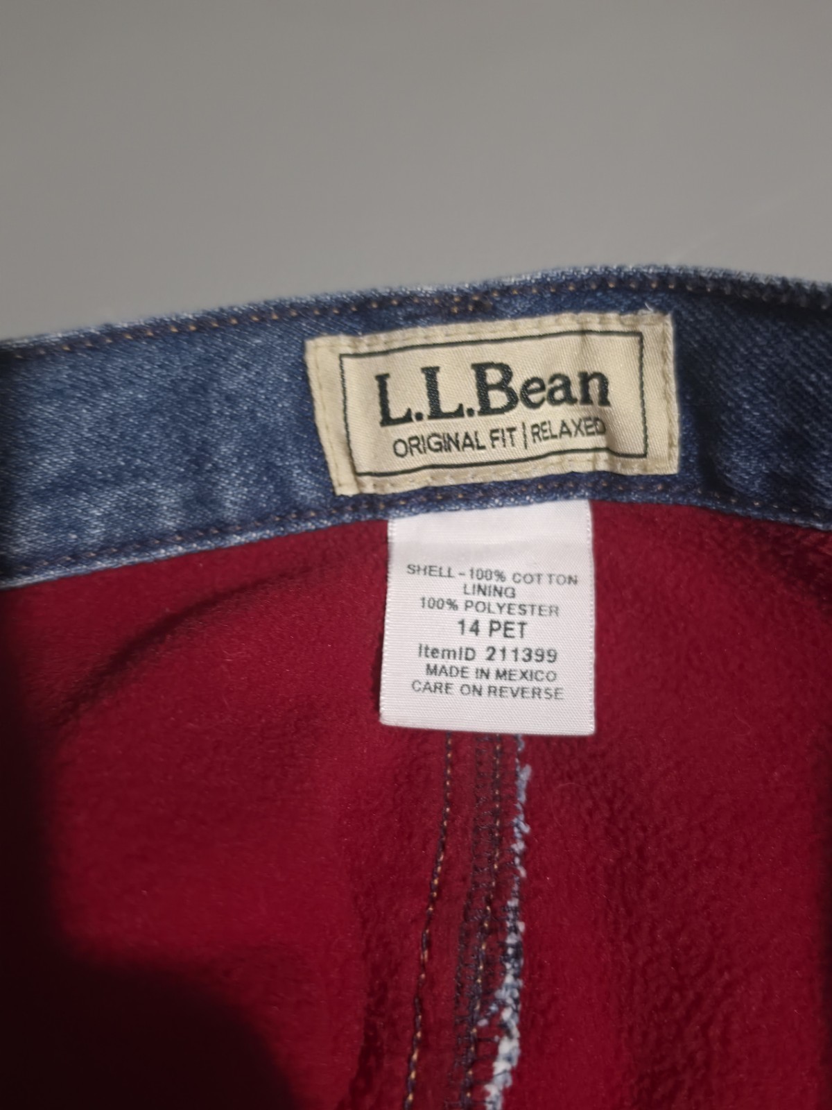 LL Bean Women’s Fleece Lined Denim Jeans, Original Relaxed Fit, 14 PET image 4