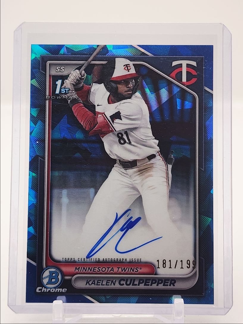 KAELEN CULPEPPER 2024 BOWMAN CHROME 1ST SAPPHIRE TWINS AUTO /199 Q4520