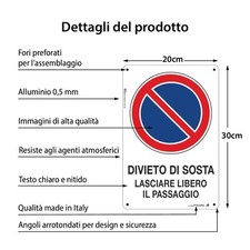 Cartello Divieto Di Sosta Parcheggio Privato Alluminio Riflettente 30x40 Cm, 1 Pezzi Cartello Parcheggio Privato Metallo Protezione UV, Impermeabile - 6