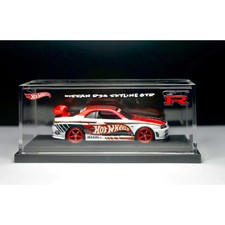 Hot Wheels Nissan GT-R R34 Skyline rouge sur mesure avec vitrine