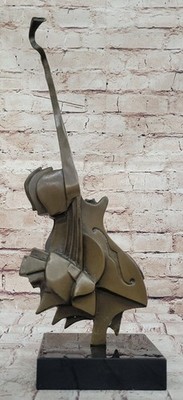Dali Abstrakte Modern Kunst Cello Rot Patina Messingskulptur Statue Heim Deco