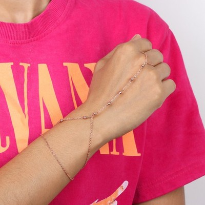 925 Sterling Silver Hand Chain Bracelet | Minimal Finger Hand Slave Bracelet Her