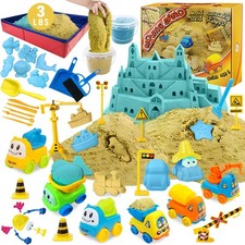 ESSENSON Play Construction Sand Kit - 3lbs Sand with 2 Colors, 6 Mini Constru...