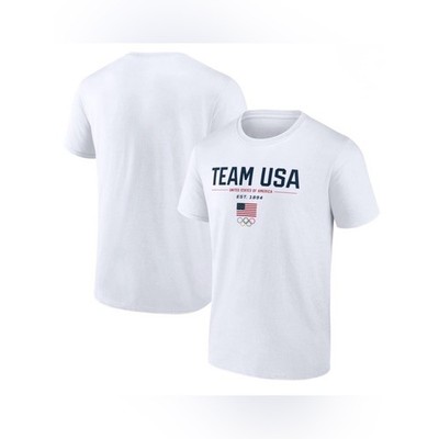 Fanatics Team USA Olympic Graphic White T-Shirt Men s Medium NWT
