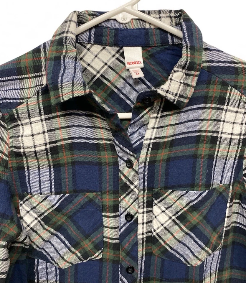 Camisa Bongo a Cuadros Juniors Mediana Abotonada Exterior Western Gorpcore Top Foto 3 de 4