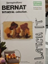 Yarnspiration Bernat Botanical Collection 12X20 Latch It Hook Kit Mushroom Grove