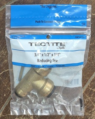 Apollo 3/4'' x 1/2'' x 3/4'' Reducing Tee -Push to Connect- Model #FSBT341234