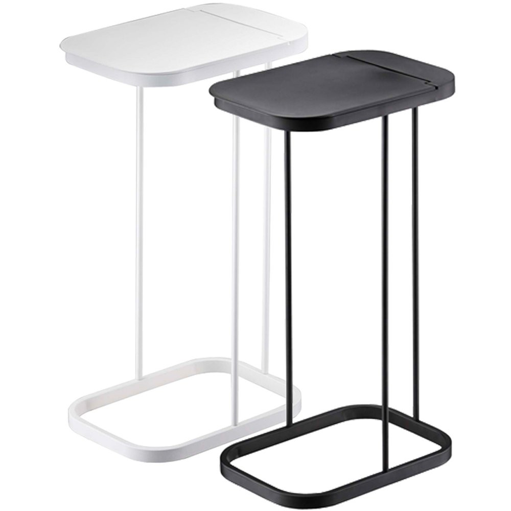 Trash can set of 2 garbage bag holder white black 7552 7553-image