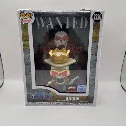 BROOK 2220 Funko Pop Anime ONE PIECE Brook WANTED POSTER Sold Out TARGETCON MINT