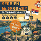 eSIM Serbien Prepaid SIM Karte 1-50GB 4G LTE Serbia Reise Daten QR Code Versand