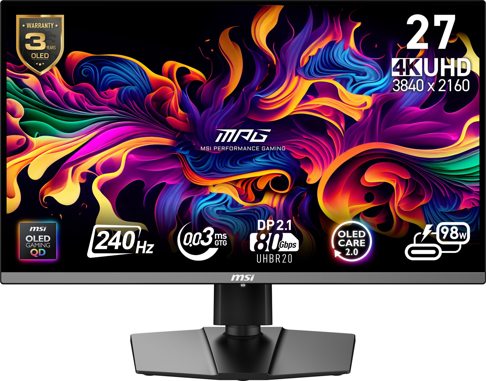 MSI MPG 272URX QD-OLED Monitor PC 67,3 cm (26.5"") 3840 x 2160 Pixel 4K Ultra HD