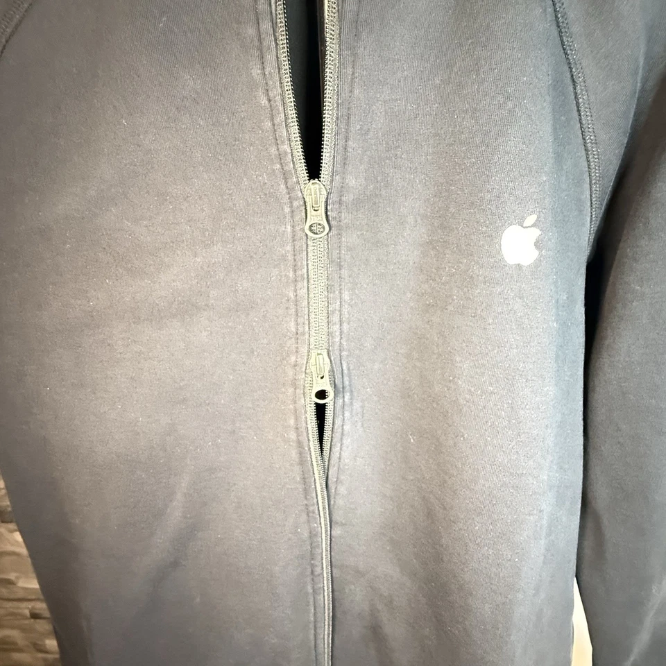 Apple Employee Zip Jacket Gray M YKK Logo 69% Cotton 31% Polyester Rare - Image 3 of 4