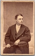 CDV Circa 1860s Handsome Man in Suit Unknown Unmarked