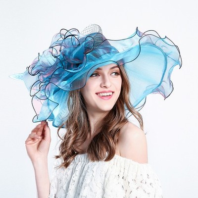 Kentucky Derby Organza Fascinator Hats For Women Ladies Tea Party Wedding Hat