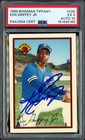 Ken Griffey Jr. Signed 1989 Bowman Tiffany RC #220 Mariners