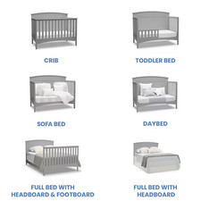 Delta Children Archer 4-in-1 Convertible Crib - Grey