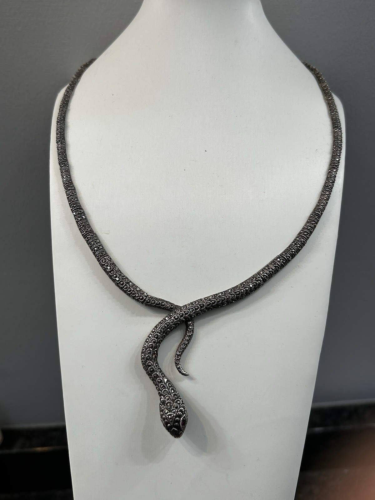 Artisan Sterling Silver Marcasite Ruby Articulate… - image 9