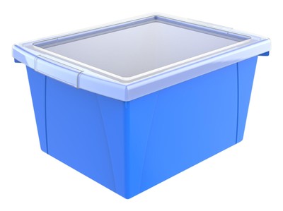 Classroom Storage Bin with Lid, 4 Gallon, 13-5/8 x 11-1/4 x 7-7/8 Inches, Green