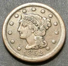 Photo of a 1852-P Large Cent from an eBay listing that sold on Jul 18, 2026