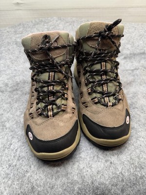Hi-Tec Bandera Mid WP Boots Womens Size 7.5 Gray Green Hiking Waterproof Shoes