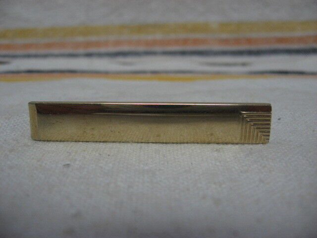 Vintage Swank Gold Ton Klassisch Merkiert Aus Ecke Design Krawatte Clip Schließe