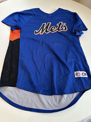 Majestic MLB New York Mets Vintage Blue Spring Training Jersey Youth XL 