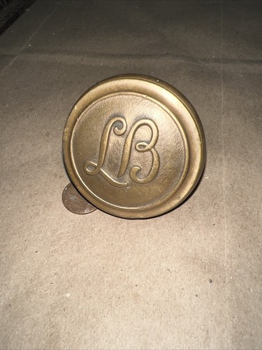 Antigua perilla de puerta de latón de la década de 1890 lord baltimore hotel monograma logotipo lb - muy bonita - Imagen 3 de 9