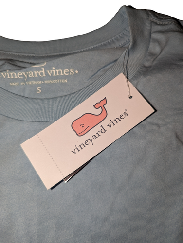 Vineyard Vines Men's Small Blue Long Sleeve Pina Colada Pocket Whale Shirt New - Picture 5 of 17