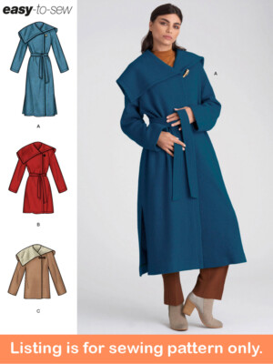 SEWING PATTERN Sew Womens Clothes Coat Jacket Trench Short Long
