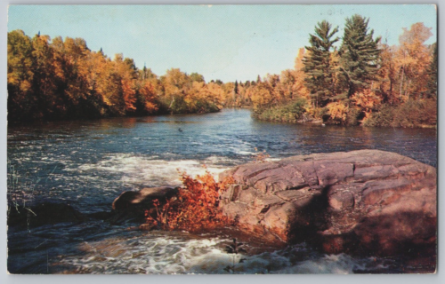 Carte postale Sioux Narrows Ontario vintage automne lac des Bois boutique de cadeaux ON - Photo 1 sur 2