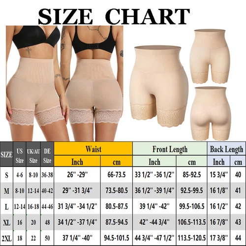 Women's High Waist Half Slip Shorts With Lace Trim Shapewear for Under Dresses - Picture 18 of 34