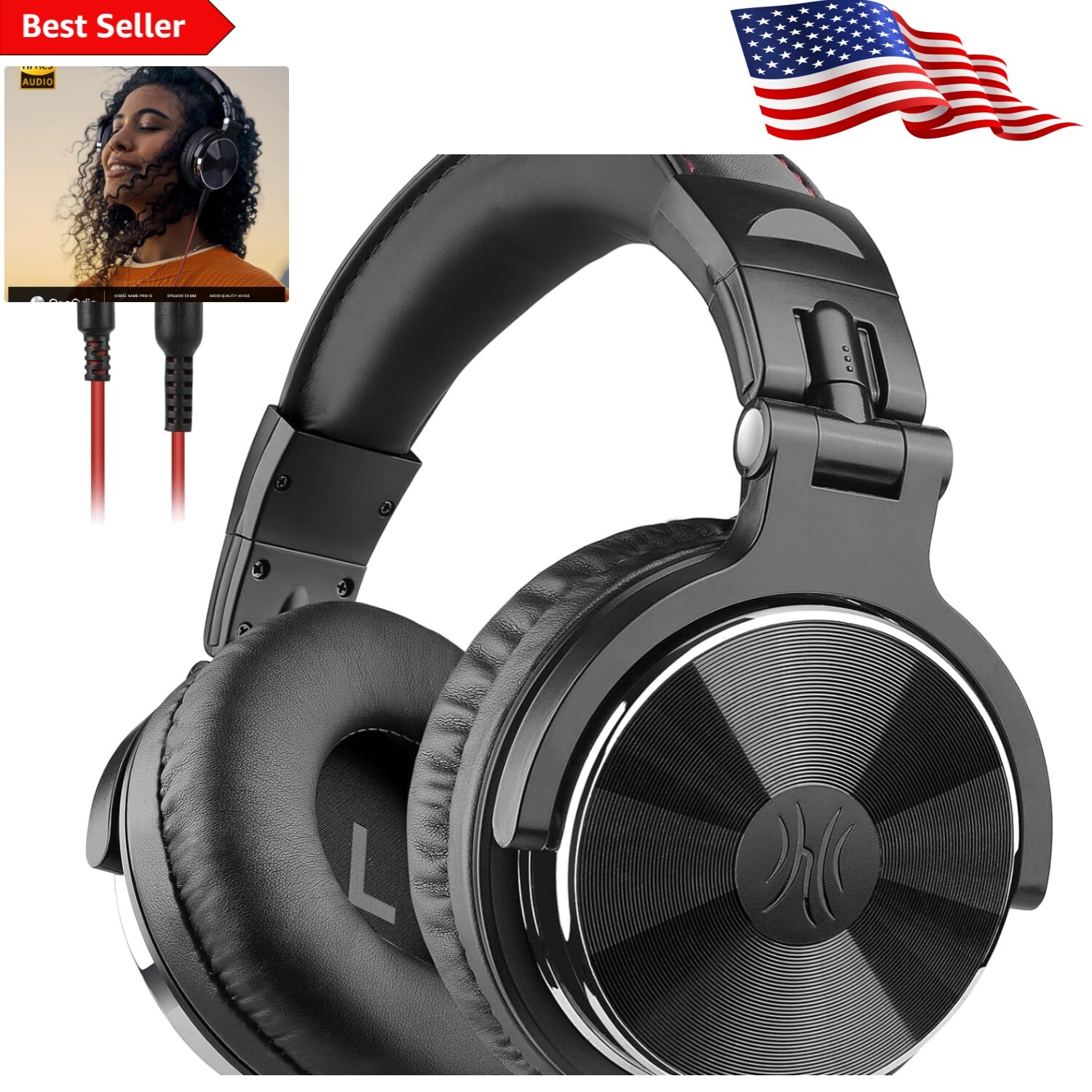 Premium Over-Ear Studio Headphones with Neodymium Drivers for Hi-Fi Sound-image