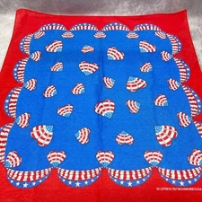 Vintage Hav-A-Hank Patriotic Hearts Bandana Hankie Cotton Blend Made In USA