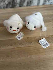 Christmas Snowman Head Ornaments Lot Of 2