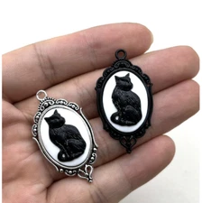 new 40Pcs Halloween cartoon cute cat Charm necklace Pendant DIY Jewelry Making