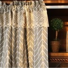 Chevron Baumwolle Leinen Halb Vorhang Panel für Küche oder Tür