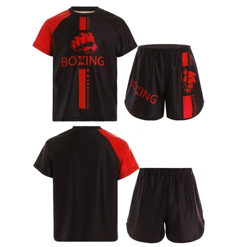 Kids Boy Tracksuit Workout Top And Short Pants Combat T-shirt With Shorts Club - Picture 28 of 39