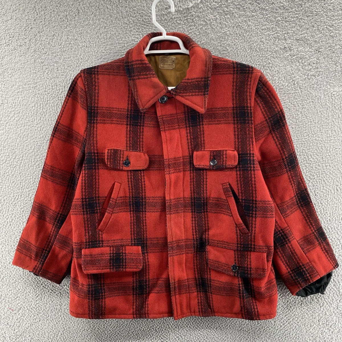 50's USA製 Monterey Club バッファローチェック ジャケット VINTAGE Monterey Club Jacket Men Extra Large Red Buffalo Plaid