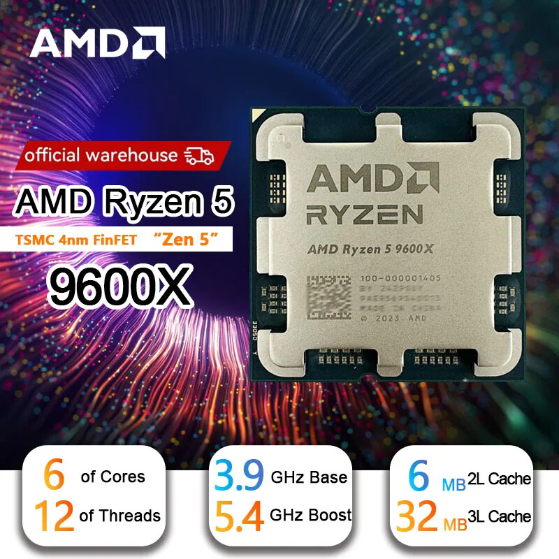AMD Ryzen 5 9600X Processor 5.4GHz 6-Core 12-Thread 38MB Game