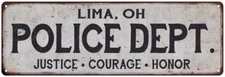 LIMA, OH POLICE DEPT. Home Decor Metal Sign Gift 106180012994