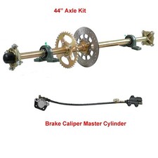 44" Go Kart Rear Live Axle Kit Brake Caliper 530 Sprocket ATV Drift Trike Golf