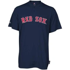 Majestic Brand ~ Navy Blue ~ "RED SOX" ~ Youth Size Medium ~ Short Sleeve Shirt