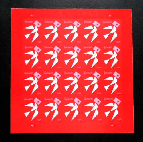 2024 Love Cat # 5826a No-Die-Cut Imperforate Sheet of 20 Forever Stamps MNH
