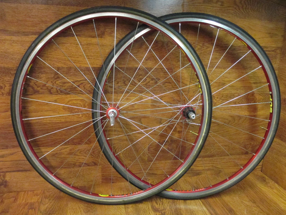 VINTAGE ORIGINAL MAVIC HELIUM RED ANODIZED SHIMANO 10 SPD TUBULAR