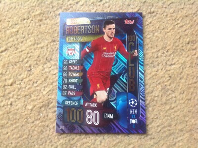 rare match attax cards 2019/20 Match Attax Champions League 2019/20 Extra Andrew Robertson 100 Club Rare  Card