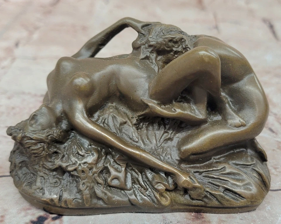 Statua Figurativa In Bronzo Di Due Donne E Ragazza Firmata Lambeaux - Immagine 3 di 4