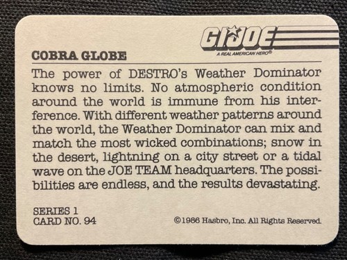 GI Joe - 1986 Hasbro Trading Cards & Stickers- Singles - Picture 111 of 261